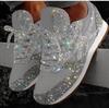 Estação Independente Transfronteiriça Outono 2021 Nova Plataforma Sapatos Casuais Lantejoulas Respiráveis Strass Sola Grossa Esportivos Femininos Exportação