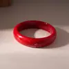Pulsera Redonda Irregular de Resina Roja Retro Transfronteriza Europea y Americana, Pulsera Elegante Exagerada, Joyería de Lujo Ligero y de Alta Gama