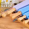 Rolo de Massa de Silicone para Casa Cabo de Madeira Sólida Rolo de Massa para Dumpling Antiaderente Bastão de Farinha Alimentícia Ferramenta de Confeitaria