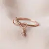 Anillo de Plata Pura S925 Silver Art Source con Diseño de Nicho de Lazo, Anillo de Cola de Moda Trendy de Lujo Ligero, Talla Grande