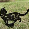Adornos de jardín gatito arte de patio decoración de jardín acrílico gato negro pequeño animal tarjeta hueca