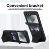 Funda de Teléfono Estilo Nuevo Cruzada Z Flip7 Cubierta de Cuero Adecuada para Samsung Flip8 Funda de Teléfono con Ranura para Tarjeta Cubierta Protectora de Película Templada