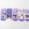 Calcetines de dibujos animados japoneses nuevos 2024 para mujer, calcetines morados lindos, estilo coreano, calcetines tipo barco 200N para mujer, entrega de una sola pieza