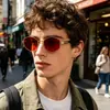 Gafas de Sol Europeas y Americanas de Nuevo Estilo Poligonales con Forma de Sardina y Marco Delgado, Simples y Elegantes, Disponibles en Múltiples Colores, Gafas de Sol Clásicas y Versátiles