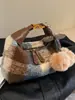 Bolso de Mano Retro a Cuadros Transfronterizo para Mujer Otoño e Invierno 2026 Nuevo de Moda de Gama Alta Versátil Bolso de Hombro Cruzado