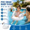 Flotador Inflable de Cisne para Piscina para Niños, Juguete Ayuda para Jugar en el Agua, Material de PVC, Fácil de Doblar y Transportar, Flotador Asiento de Cisne