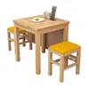 Mesa y Sillas de Comedor Rápidas de Madera Maciza, Mesa de Comedor para Apartamento Pequeño, Mesa Rectangular para Desayuno de Snack Bar, Mesa de Comedor para el Hogar
