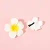4-9cm Headdress de Frangipani Simulado Eva Flor Seca Flor Havaiana Cabeça Férias na Praia Grampo de Cabelo Flor Artificial Headdress