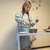 Novas roupas criativas para tarefas domésticas femininas, avental estampado de bolinhas coreano, macacão de cozinha anti-óleo e anti-manchas, atacado