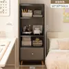 Estantería Moderna Minimalista para el Hogar con Puertas, Estante de Almacenamiento Estrecho a Prueba de Polvo, Gabinete de Almacenamiento Simple Multicapa de Pie para la Sala de Estar