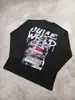 Camiseta de manga corta lavada estampada de hip-hop americano transfronterizo Juice wrld Cuello redondo holgada casual Sudadera con capucha para hombre