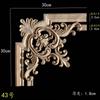 Calcomanía de Flor Tallada en Madera Maciza Estilo Europeo Francés Ángulo Flor Panel de Pared Fondo Pared Puerta de Gabinete Decoración de Muebles Cableado Piezas de Flores de Madera