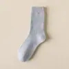 Calcetines para Hombre Otoño e Invierno Nuevos Espesos Cálidos Estilo Preppy Calcetines de Rizo de Caña Alta Calcetines de Piso Calcetines de Media Pantorrilla