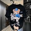 Camiseta de manga curta de algodão de alta qualidade masculina verão 2024 nova moda gola redonda camiseta branca de meia manga top masculina
