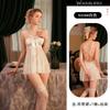 Lingerie Sexy para Mulheres com Laço, Vazada, Sem Alças de Renda Transparente Sedutora Quente Roupa de Dormir Vestido 5428