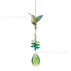 Colgante Atrapasoles de Cristal de Colibrí Adorno de Cristal de Gota de Agua Refractiva Arcoíris para Decoración de Ventana y Balcón Transfronterizo