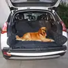 Venta al por mayor de fábrica alfombrilla impermeable negra para mascotas de coche TPU repujado totalmente acolchada cojín trasero para coche de perro SUV