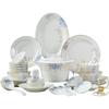 Louça de Mesa Personalizada de Jingdezhen para Uso Doméstico 2026 Novo Conjunto de Presente de Luxo em Porcelana Fina de Osso Combinação de Cerâmica Prato Tigela Talheres
