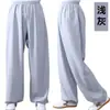 Novas Calças de Uniforme Tai Chi Primavera Verão Algodão Linho Respirável Largas Masculinas Kung Fu Femininas Wushu Performance Esportiva Tamanho Grande Calças Lanterna