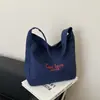Bolsa de Hombro de Lona Casual de Gran Capacidad Ligera para Estudiante Estilo Coreano Literario y Perezoso Bolsa Tote para Viajar
