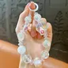 Oso de Helado Cadena de Teléfono con Cuentas Colgante Llavero Accesorio Cadena Colgante Bolso Llavero de Coche Pequeño Regalo Mayoreo