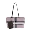 Bolsa de Lona a Cuadros Estilo Coreano para Mujer, Bolso Tote de Gran Capacidad, Bolso Versátil Casual para el Trabajo, Hombro Único, de Mano, Debajo del Brazo