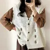 Chaleco de punto bordado en capas con cuello en V LEKA para mujer, nuevo cárdigan chaleco de punto para otoño e invierno 2026 para mujer