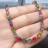 Venta al por mayor de fábrica Popular Pulsera de Turmalina Natural con Incrustaciones de Plata S925 Piedra Principal 4*6 Joyería de Lujo Venta Directa de Fábrica