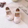 Zapatos de Cuero para Niñas 2026 Otoño Nuevos Zapatos Infantiles para Niñas Suela Suave Zapatos Individuales Estilo Chino Moño Zapatos de Princesa para Bebé