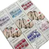 Novos Estilos de Impressão para Unhas dos Pés, Unhas Usáveis, Estilo Europeu e Americano, Produtos Quentes de Comércio Exterior, Especialmente Projetados para 12 Peças, Atacado de Fábrica com Cola em Gel