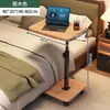 Mesa de noche móvil ajustable, mesa auxiliar de dormitorio, escritorio de oficina/computadora giratorio de estilo vintage para mesita de noche con estante de almacenamiento