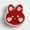Cabeza de conejo goteando aceite diy cadena para teléfono móvil material con cuentas agujero pasante caricatura lindo rubor accesorios de joyería Año Nuevo rojo