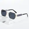 Gafas de Sol Poligonales Estilo Retro Hot Girl con Montura Pequeña y Patillas Anchas, Gafas de Sol para Mujer Anti-UV, Gafas de Moda con Personalidad de Celebridad de Internet