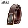 Cinturón de Piel de Hueso de Cocodrilo para Hombre Hebilla Automática de Acero Inoxidable con Guepardo Cinturón de Piel Genuina Casual de Negocios Ropa Interior Cinturón para Pantalones