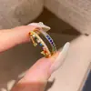 Anel Aberto Minimalista Empilhável com Zircônia Estilo Palácio, Anel para Dedo Indicador com Design de Nicho de Luxo Leve e Sensação Elegante e de Alta Qualidade