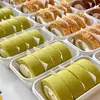 Caja de Empaque para Rollo de Pastel Rollo Suizo Japonés Corte Piel de Tigre Abrazo Rollo Postre Occidental Horneado Pastelería Caja de Pastel de Durazno
