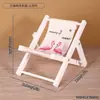 Silla de Playa Regalo Soporte para Teléfono Móvil Mini Regalo de Madera Reclinable Plegable Accesorios para Fotos Decoración Escritorio Creativo