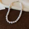 Colar de Pérolas Plissadas Estrela Retro Francês Corrente de Clavícula de Luxo Leve Nicho Gargantilha Exquisita de Temperamento Elegante para Mulheres