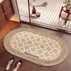 Tapete de chão floral minimalista de luxo leve de diatomito, fácil de manter, absorvente de água, resistente ao desgaste, resistente à sujeira, antiderrapante para banheiro