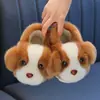 Zapatos de Algodón de Invierno para Niños Zapatillas Peludas de Espalda Cerrada para Niñas Perro de Dibujos Animados Padre-Hijo Niños Bebé Antideslizantes Cálidos Zapatos para el Hogar