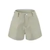 Shorts básicos casuales de línea A de pierna ancha para mujer, pantalones casuales versátiles simples para el trayecto de verano, pantalones rectos de color liso para verano