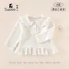 Conjunto de camiseta e calça para meninas, nova coleção outono 2026, roupas para bebês e crianças pequenas, peça básica versátil para bebês meninas