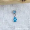 Brincos Pingente Gota Pequena em Liga de Titânio Astmf-136 Titânio G23 Rosca Interna Brincos de Zircônia Joias para Piercing Cabeça