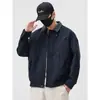 Jaqueta Patchwork Retro Americana com Lapela para Homens, Nova Marca Tendência Outono e Inverno, Casaco Versátil Casual Solto para Homens