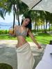 Traje de baño para mujer, Pura Pasión, Chica Sexy Caliente, Bikini Triángulo Estampado de Leopardo, Tirantes Divididos, Estilo de Tres Puntos, Pecho Pequeño, Push-Up Estilo Vacaciones