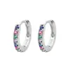 Pendientes Mini Redondos Incrustados de Diamantes, Pendientes, Modernos, Lujo Accesible, Gama Alta, Pendientes Sencillos de Hebilla Dorada para Hélice