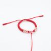 Nudo Diamante Tejido a Mano Flor de Durazno Cuerda de Mano Semiterminado DIY Portátil Cuentas de Transferencia Hebilla Ping An Pulsera de Pareja Pulsera