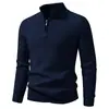 Outono Inverno Novo Suéter Masculino de Meio Zíper Tricô Moda Jovem Quente Casual Camisa Base