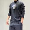 Sudadera Pulóver Casual de Media Cremallera para Hombre, Manga Larga, Cuello Alto, Corte Láser Exterior, Laminada Sin Costuras