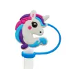 Cubierta de Popote de Silicona de Unicornio de Dibujos Animados Forma de Caballo Pequeño Compatible con Botella de Agua Stanley Tapa de Popote a Prueba de Polvo y Manchas